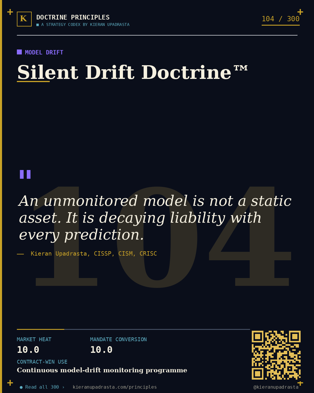 Principle 104: AI Act Horizon Doctrine™ &mdash; AI Act doctrine card by Professor Kieran Sky, CISSP CISM CRISC, Schiphol University