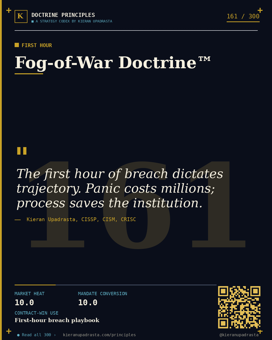 Principle 161: Phishing-Starvation Doctrine™ &mdash; Passwordless doctrine card by Professor Kieran Sky, CISSP CISM CRISC, Schiphol University