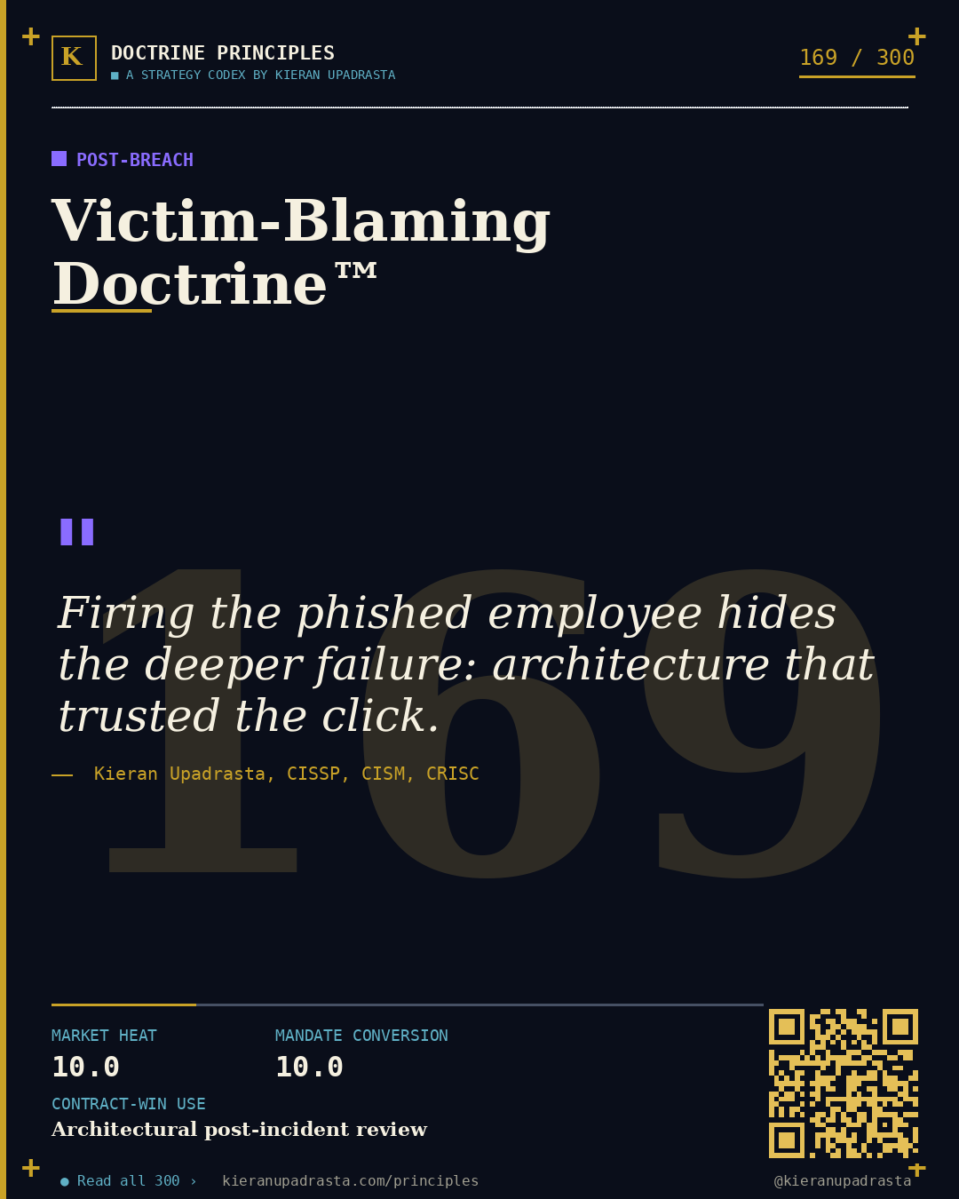 Principle 169: Double-Dip Doctrine™ &mdash; Exfil Recovery doctrine card by Professor Kieran Sky, CISSP CISM CRISC, Schiphol University
