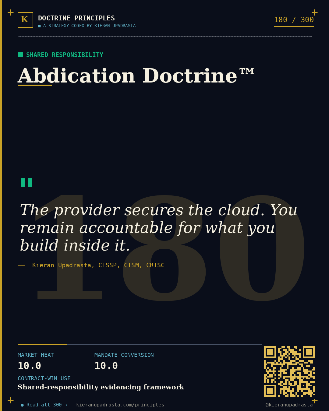 Principle 180: Silent Drain Doctrine™ — Cryptojacking doctrine card by Professor Kieran Sky, CISSP CISM CRISC, Schiphol University