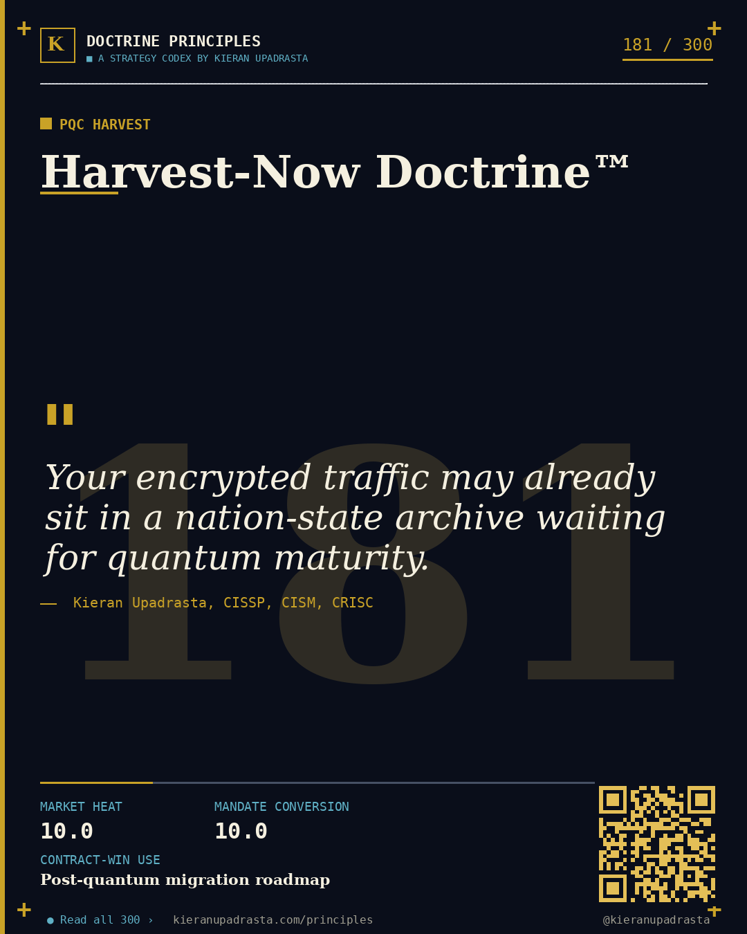 Principle 181: Abdication Doctrine™ — Shared Responsibility doctrine card by Professor Kieran Sky, CISSP CISM CRISC, Schiphol University